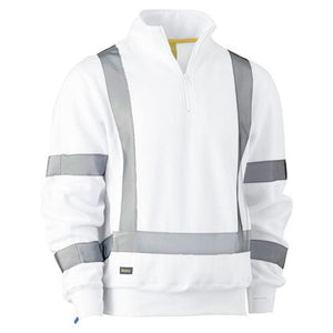 
                  
                    BISLEY X TAPED 1/4 ZIP PULLOVER WHITE - The Work Pit
                  
                