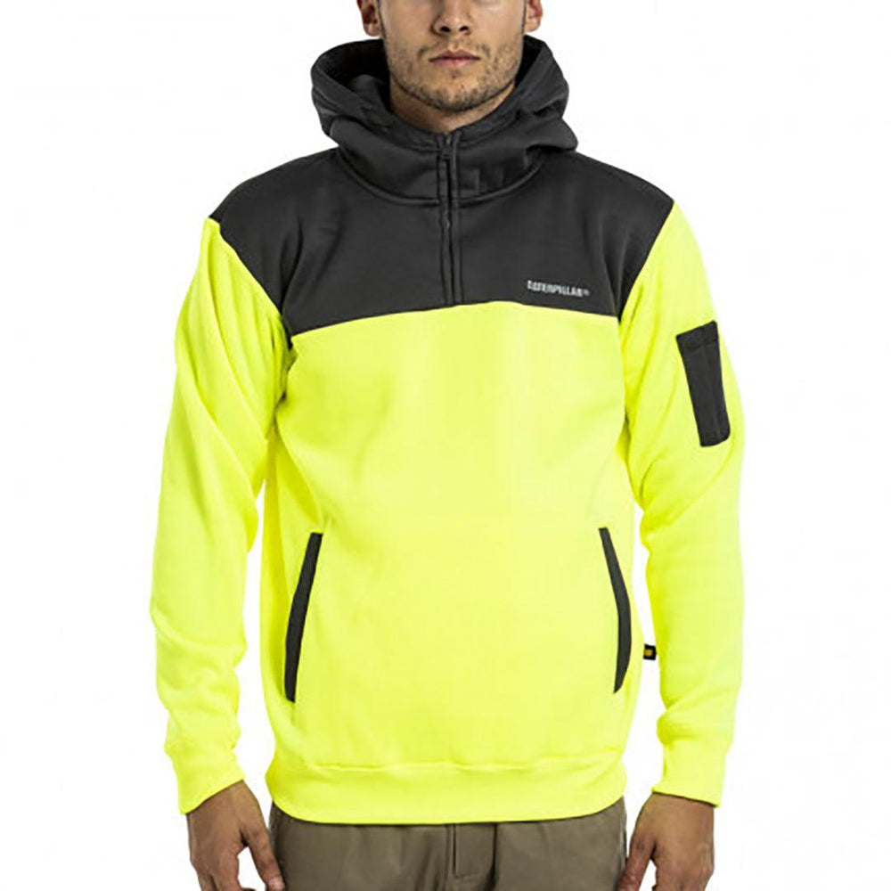 CAT HI VIS HOODIE YELLOW/GREY - The Work Pit