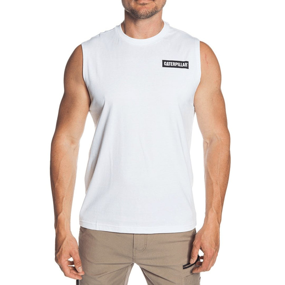 CAT ICON MUSCLE TEE WHITE - The Work Pit