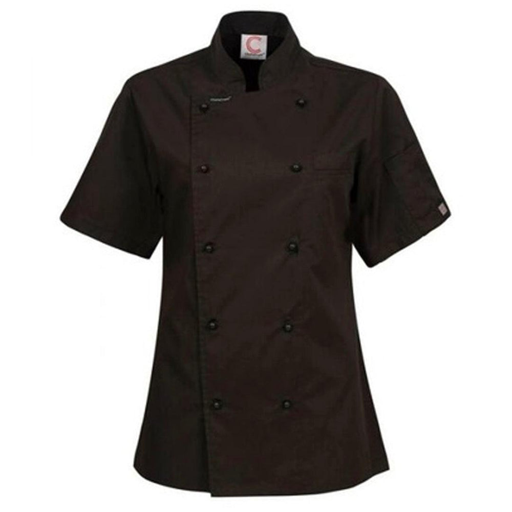 CHEFS CRAFT LADIES EXECUTIVE CHEF S/S JACKET BLACK - The Work Pit