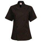 CHEFS CRAFT LADIES EXECUTIVE CHEF S/S JACKET BLACK - The Work Pit