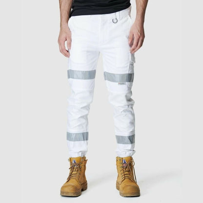 ELWD MENS REFLECTIVE CUFFED PANT - WHITE