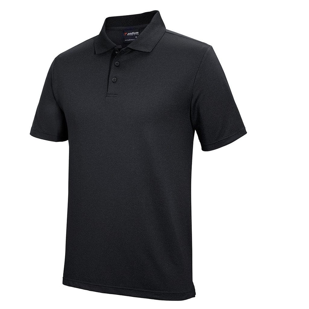 JB PODIUM S/S POLY POLO BLACK - The Work Pit
