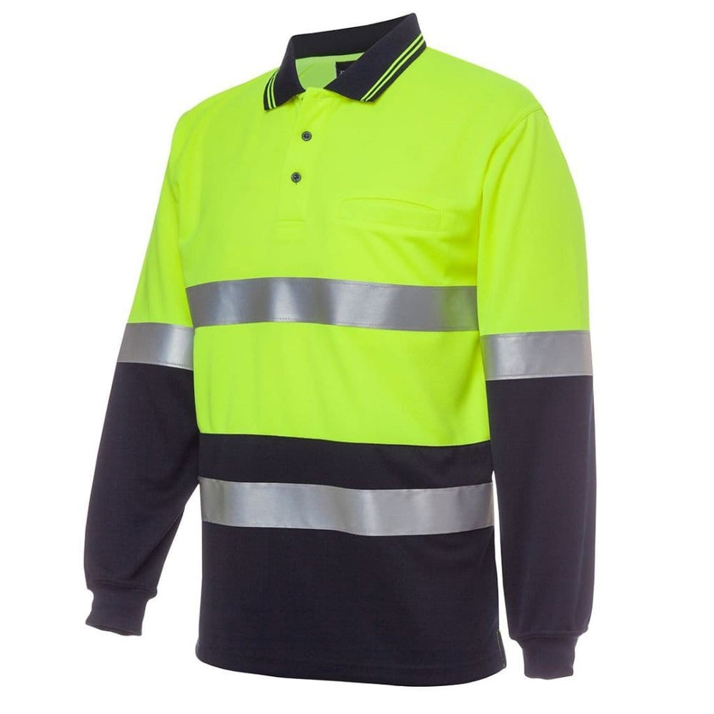 JBS HV L/S (D+N) TRAD POLO LIME/NAVY - The Work Pit